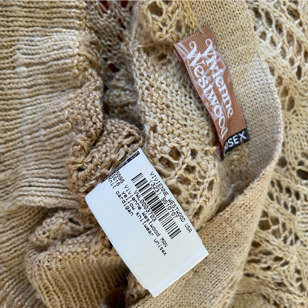 NEW Vivienne Westwood SS16 KNIT CARDIGAN BEIGE S/M 100% SILK - Picture 4 of 14